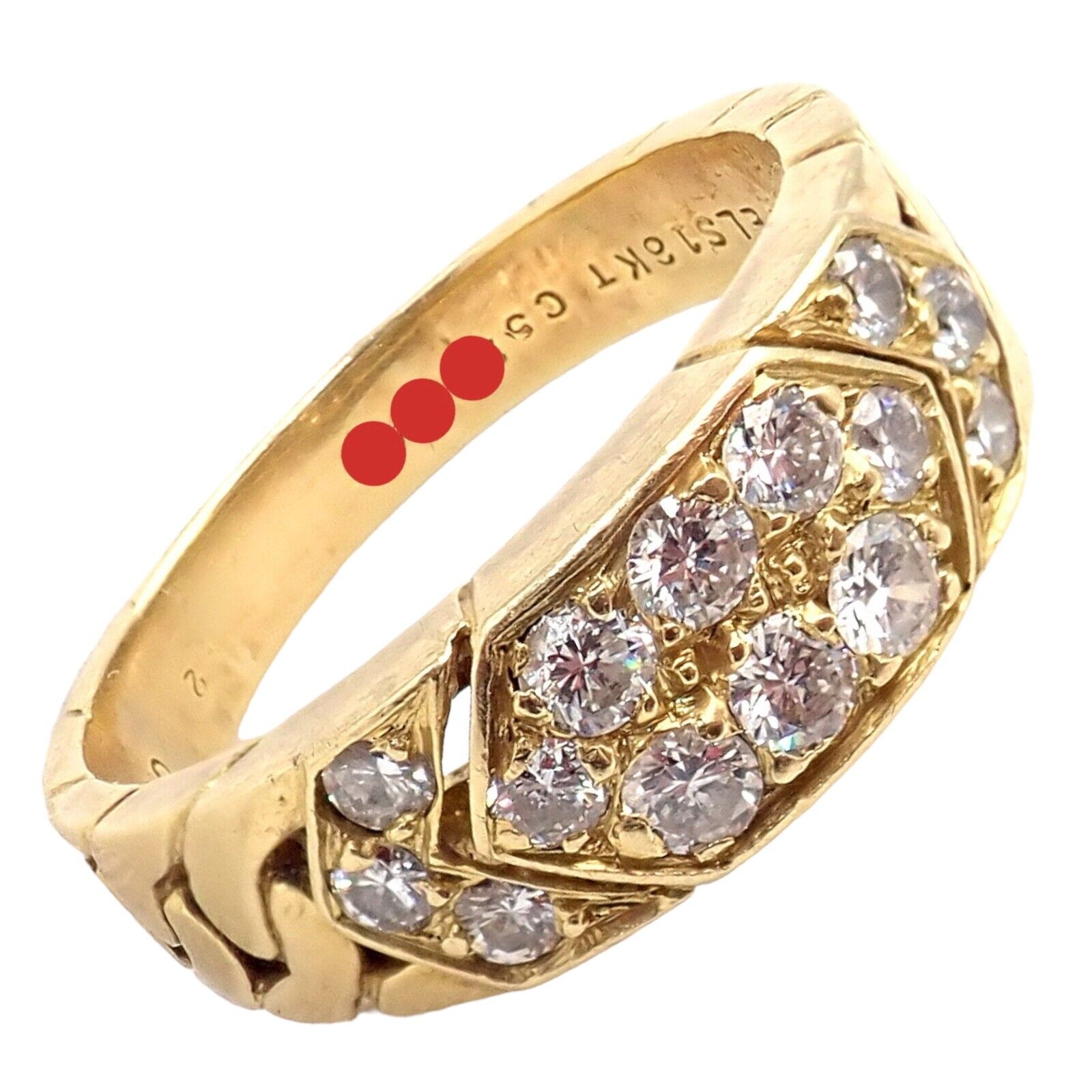 Rare! Vintage Van Cleef & Arpels 18k Yellow Gold 0.60ct Diamond Ring Sz 55 7.25 | Fortrove