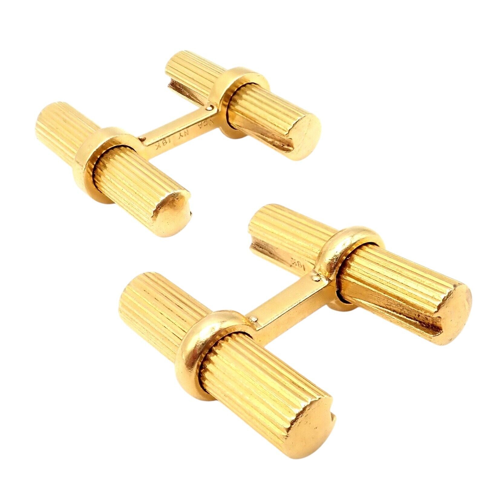 Vintage! Authentic Van Cleef & Arpels 18k Yellow Gold Bar Cufflinks | Fortrove