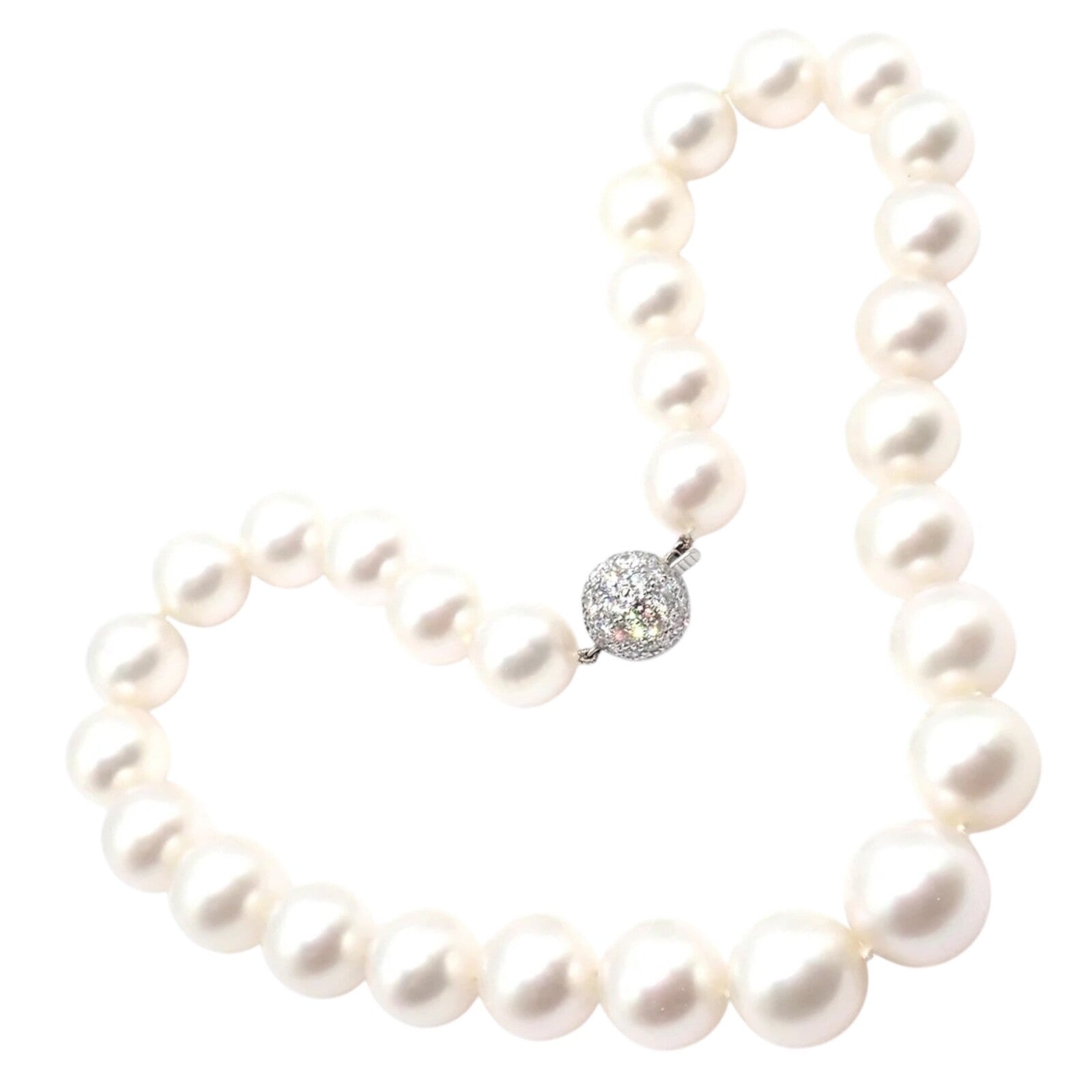 Authentic! Tiffany & Co Platinum Diamond South Sea Large Pearl Necklace Paper | Fortrove