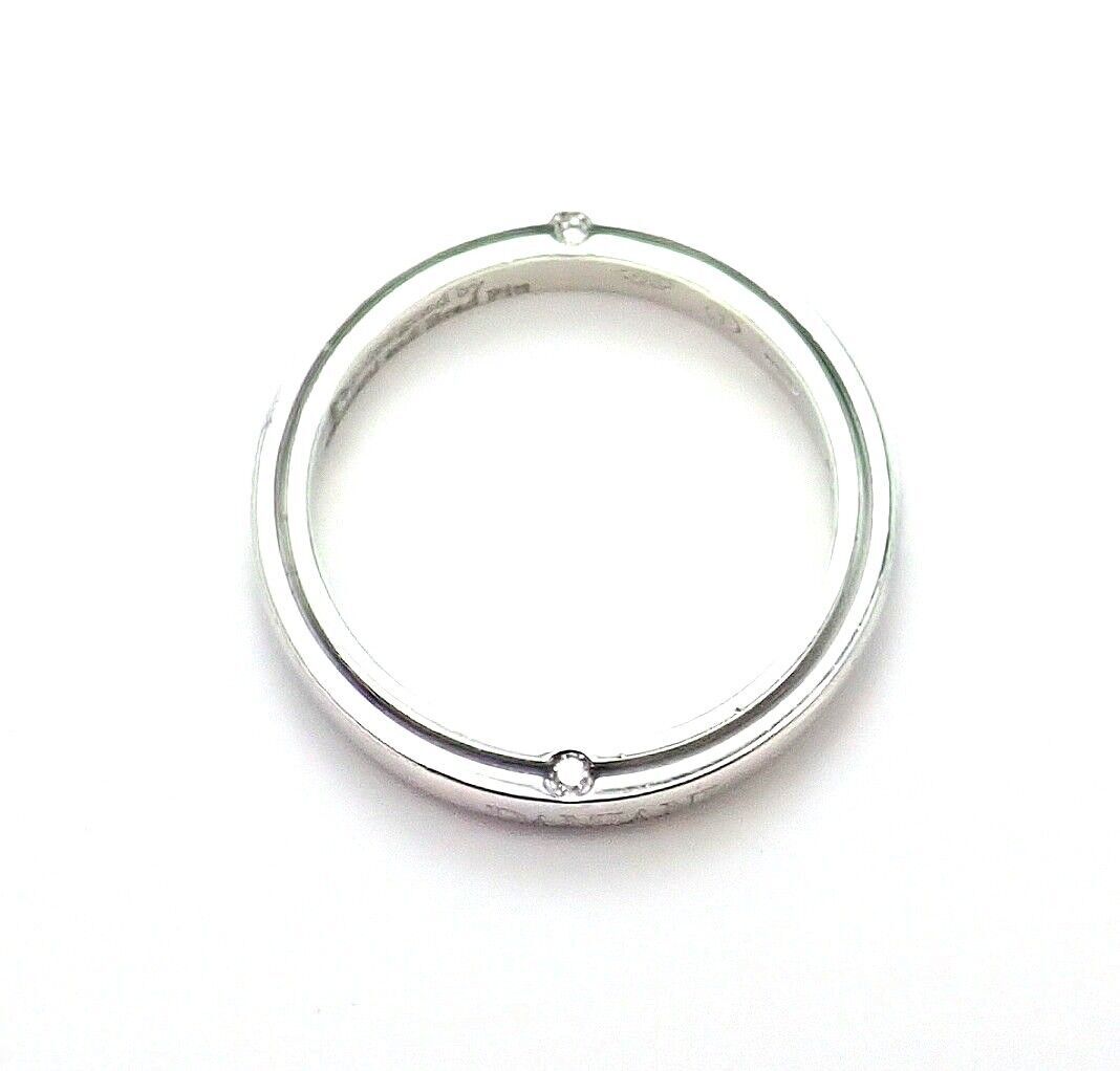 Damiani Jewelry & Watches:Fine Jewelry:Rings Rare! Authentic Damiani Brad Pitt Platinum 4 Diamond 3mm Band Ring Sz 8.25
