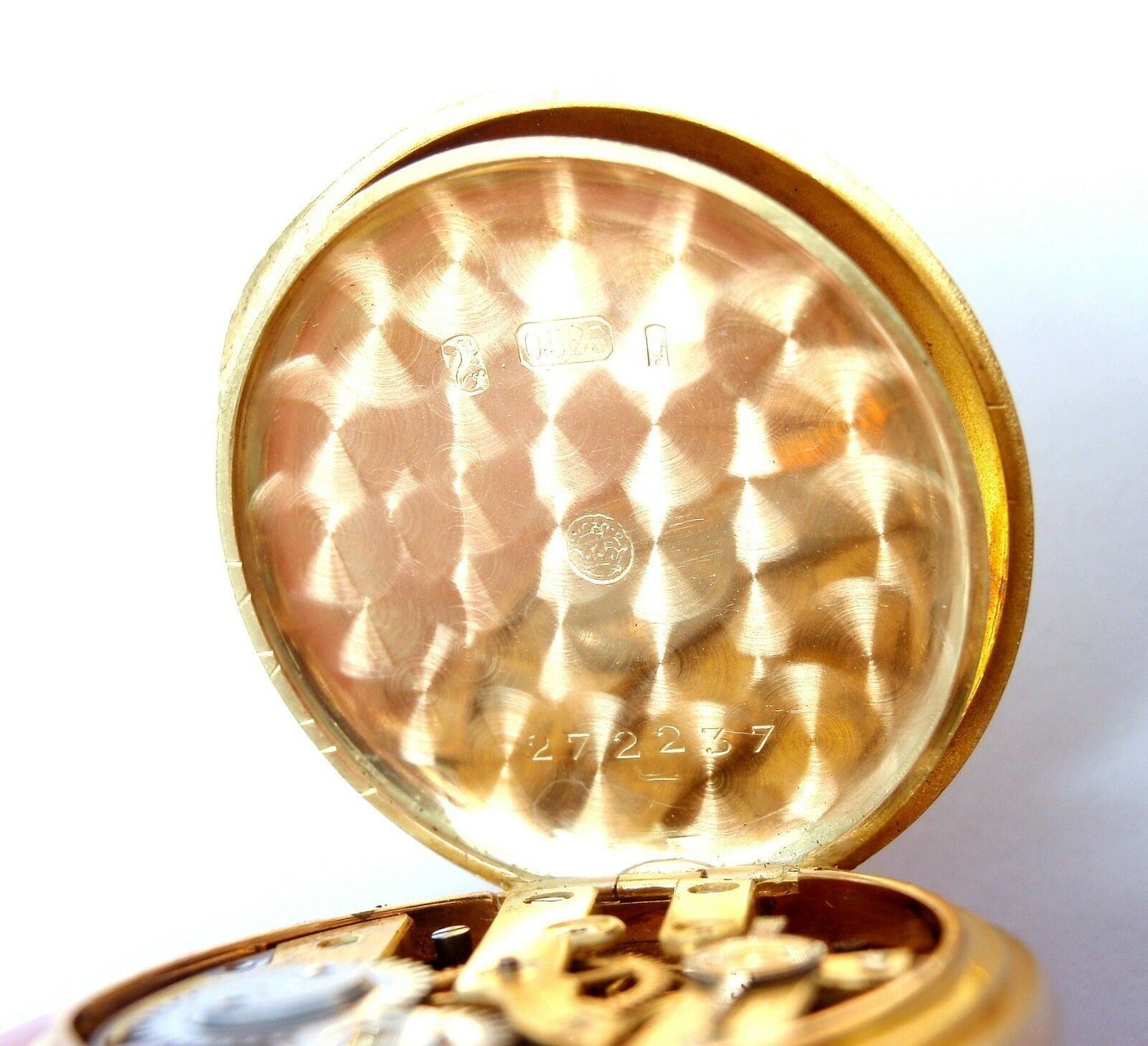 Estate Jewelry & Watches:Watches, Parts & Accessories:Watches:Pocket Watches Vintage! Swiss Yellow Gold Diamond Ladies Pocket Watch High Grade Movement