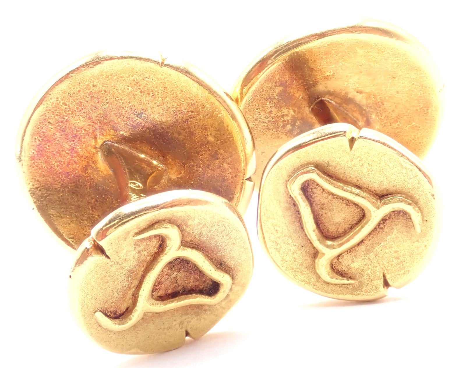 Vintage! Van Cleef & Arpels G. L'Enfant 18k Yellow Gold Zodiac Taurus Cufflinks | Fortrove