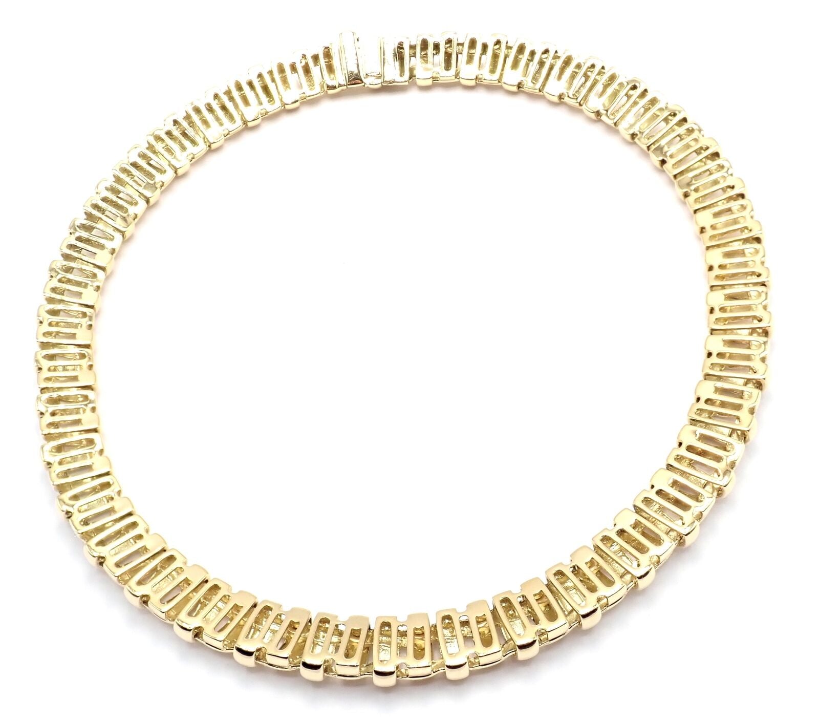 Authentic! Tiffany & Co Vannerie 18k Yellow Gold Basket Weave Necklace 2002 | Fortrove
