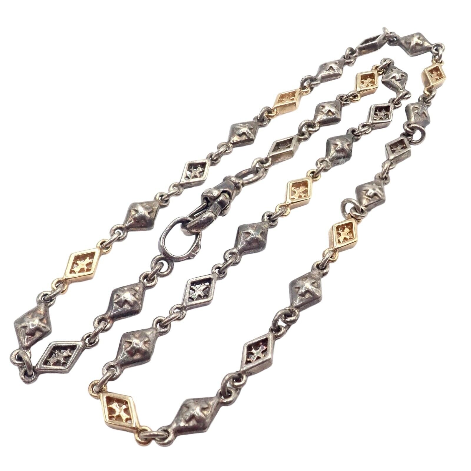 Authentic! Loree Rodkin 18k Yellow Gold + Silver 16" Chain Necklace | Fortrove