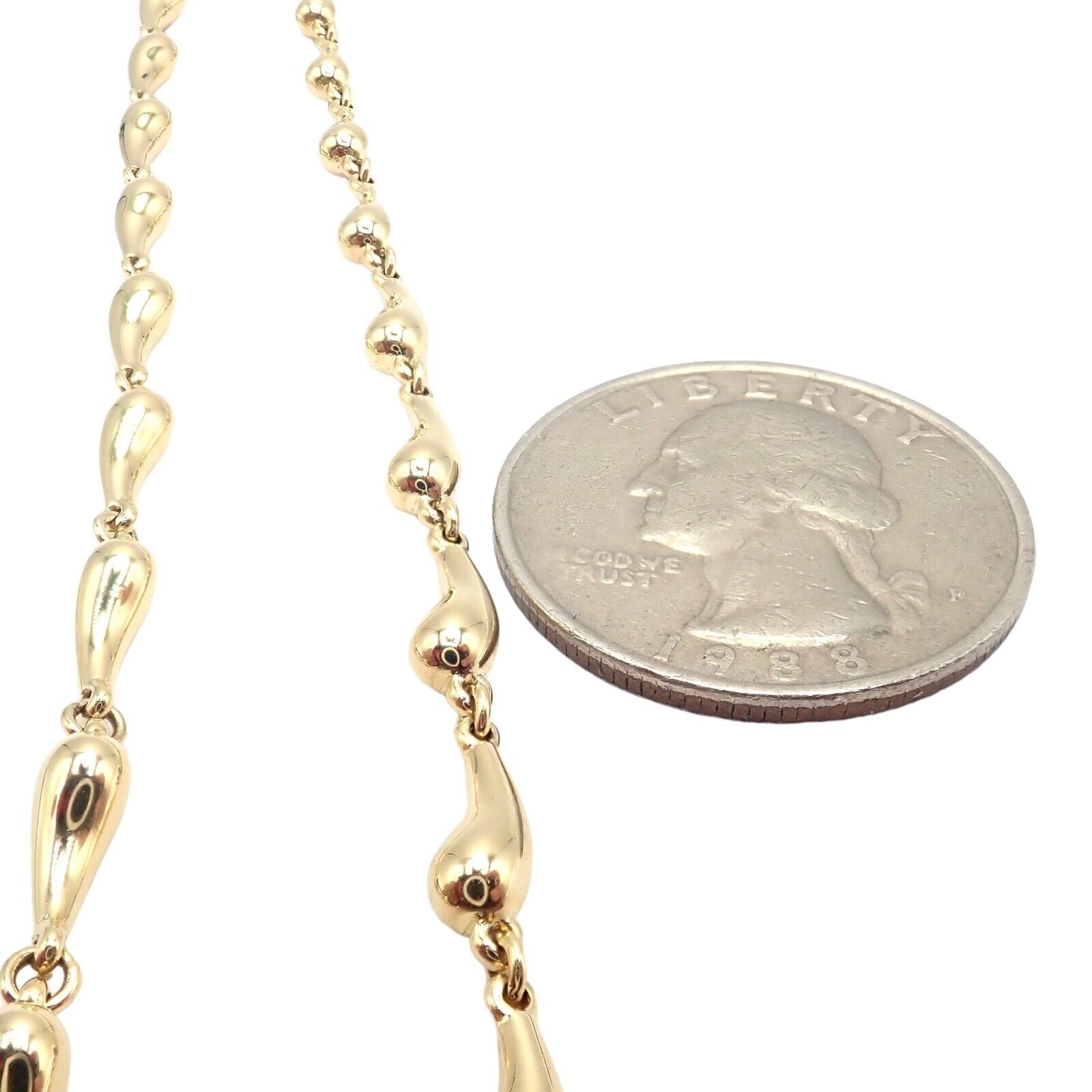 Authentic! Tiffany & Co Peretti 18k Yellow Gold Vintage Teardrop Necklace 15.75" | Fortrove