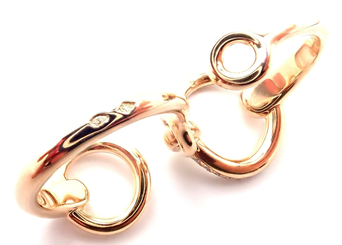 Hermes Jewelry & Watches:Fine Jewelry:Rings Authentic! Hermes 18k Rose Gold Diamond Filet d'Or Large Model Double Band Ring