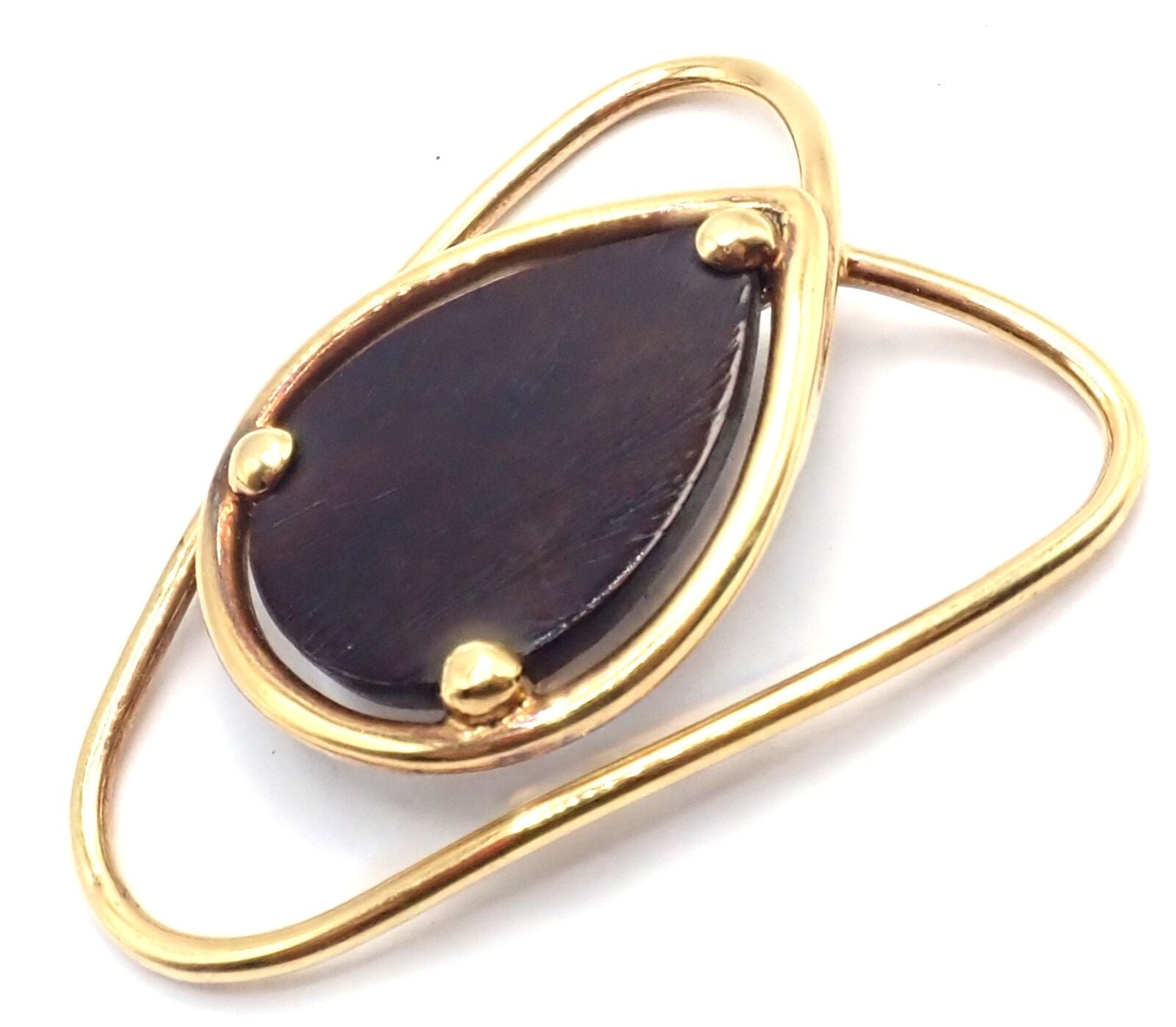 Vintage! Authentic Van Cleef & Arpels 18k Yellow Gold LetterWood Money Clip | Fortrove