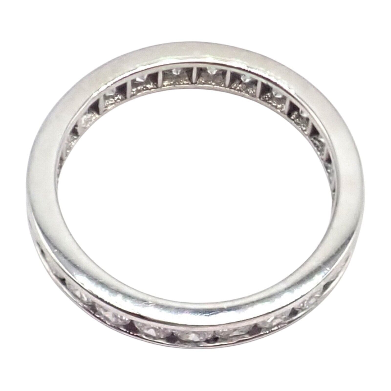 Tiffany & Co Platinum 0.80ct Diamond Full Circle Eternity 3mm Band Ring sz 4.5 | Fortrove