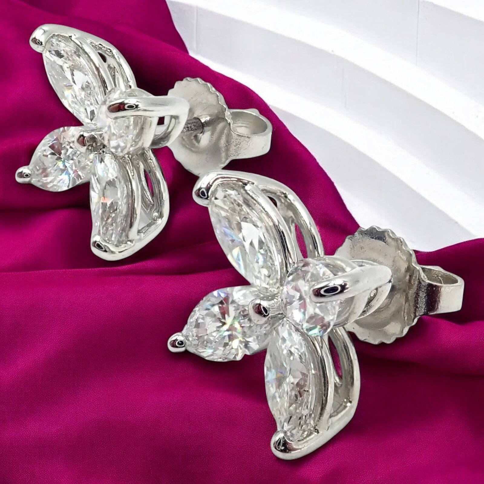 Authentic! Tiffany & Co Platinum Victoria Marquise Cut Diamond Large Earrings | Fortrove