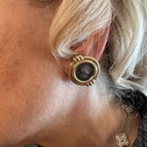 Bulgari Jewelry & Watches:Fine Jewelry:Earrings Vintage Bulgari Bvlgari 18k Yellow Gold Alexander The Great Coin Moneta Earrings