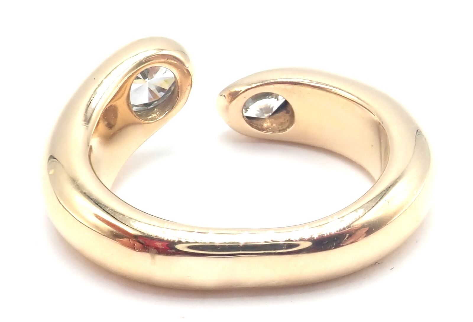 Cartier Jewelry & Watches:Fine Jewelry:Rings Cartier 18k Yellow Gold Diamond Ellipse Deux Tetes Croisees Bypass Band Ring