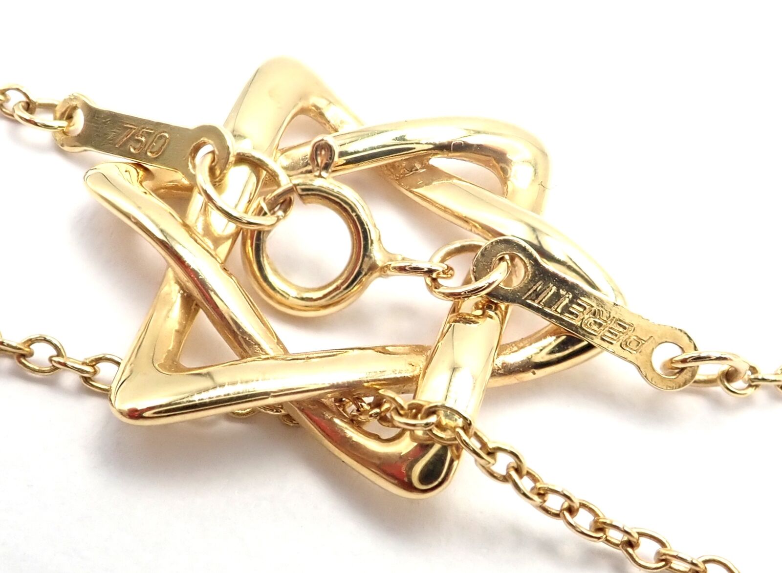 Authentic! Tiffany & Co Peretti 18k Yellow Gold Star Of David Pendant Necklace | Fortrove