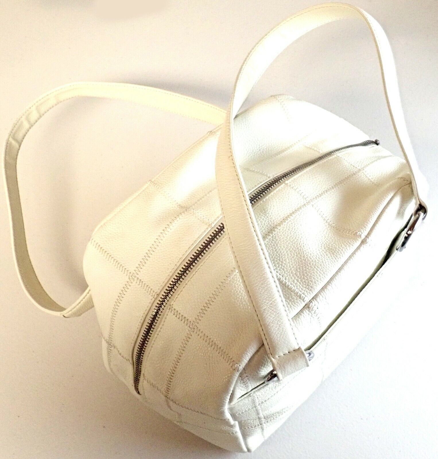 CHANEL Clothing, Shoes & Accessories:Women:Women's Bags & Handbags WOW! AUTHENTIC 2005 CHANEL LAX SQUARE STITCH CREAM CAVIAR LEATHER HANDBAG