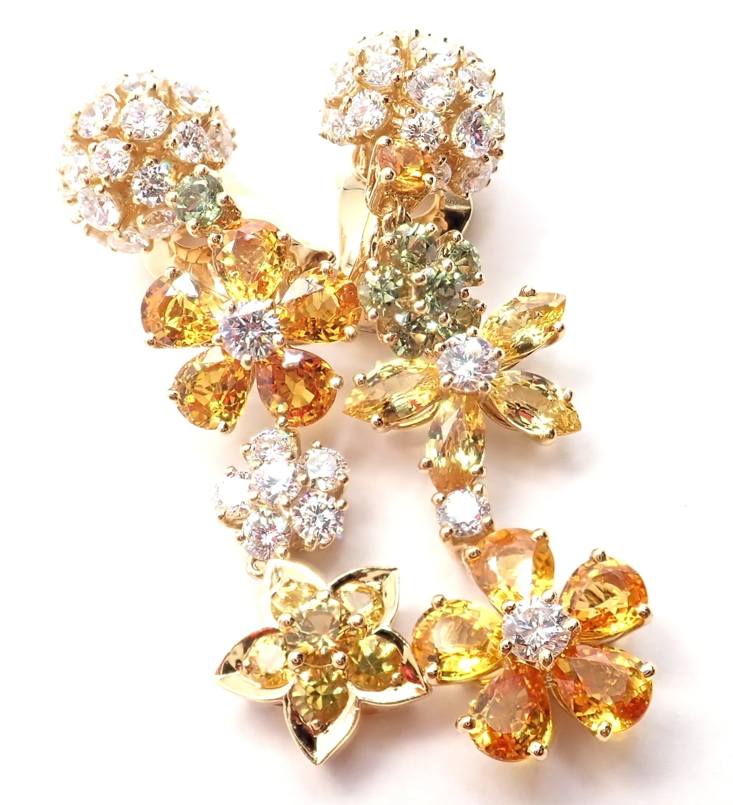 Van Cleef & Arpels Jewelry & Watches:Fine Jewelry:Earrings Authentic! Van Cleef & Arpels Folie des Pres 18k Gold Diamond Sapphire Earrings