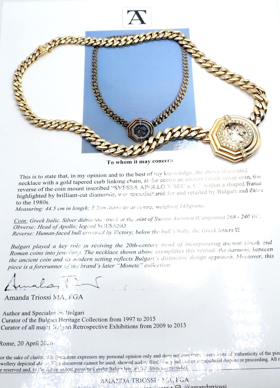 Bvlgari Jewelry & Watches:Fine Jewelry:Necklaces & Pendants Bvlgari Bulgari 18k Yellow White Gold Diamond Monete Antique Coin Link Necklace