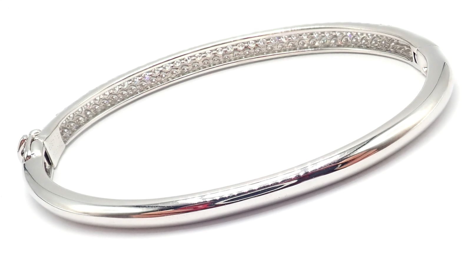 Van Cleef & Arpels Jewelry & Watches:Fine Jewelry:Bracelets & Charms Authentic! Van Cleef & Arpels Eve 18k White Gold Diamond Bangle Bracelet Paper