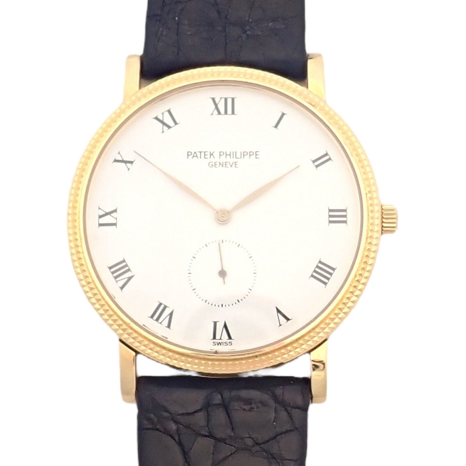 Patek Philippe 18k Yellow Gold Calatrava Manual Wind Roman Dial Watch | Fortrove