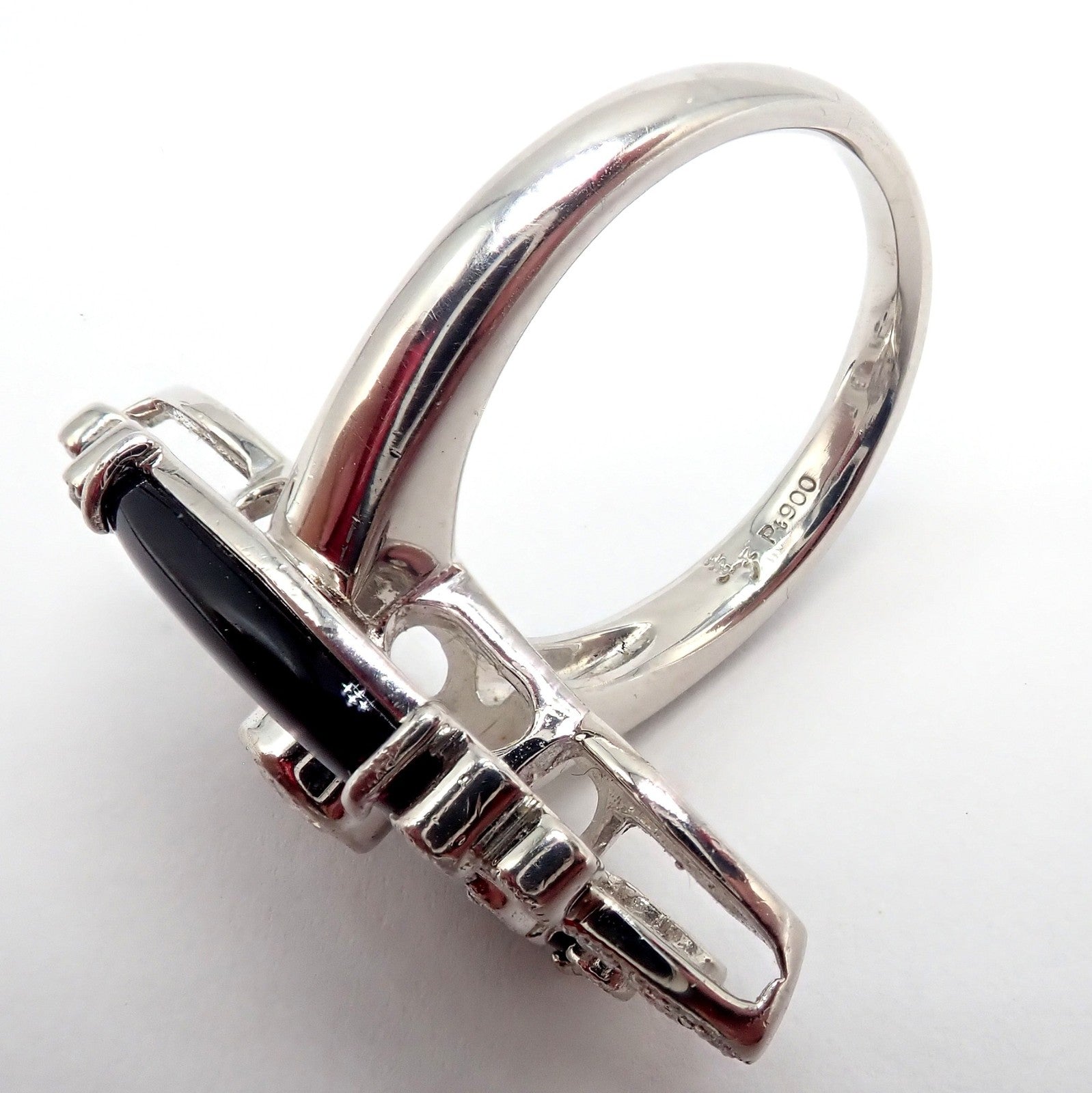 Vintage Estate Platinum Diamond 0.62ctw Onyx Ring sz 7.5 | Fortrove