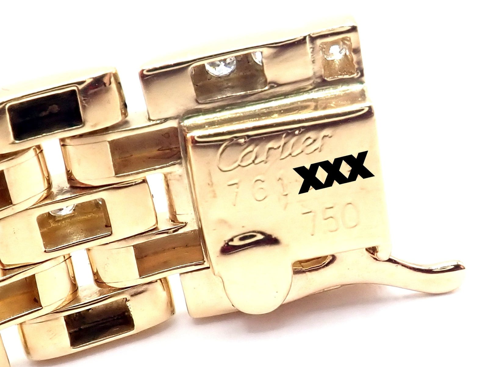 Authentic Cartier Maillon Panthere 18K Gold Diamond Five Row Link Gold Bracelet | Fortrove