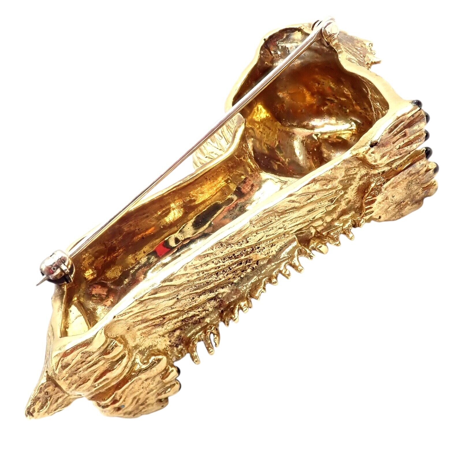 Rare! Vintage Tiffany & Co 18k Yellow Gold Enamel Dog Terrier Brooch Pin 1960's | Fortrove