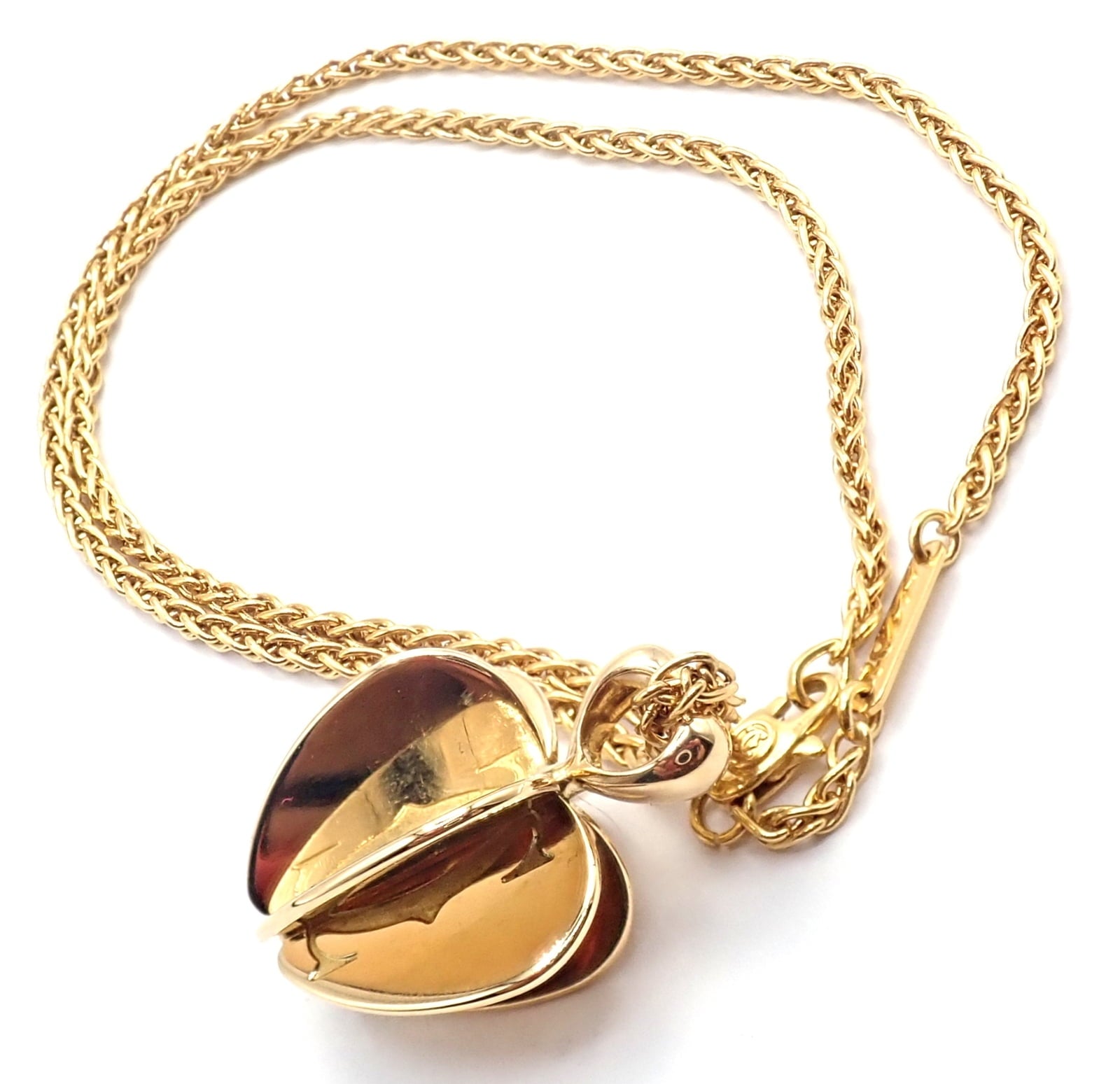 Cartier Jewelry & Watches:Fine Jewelry:Necklaces & Pendants Authentic! Cartier 18k Yellow Gold Double C 3D Apple Pendant Chain Necklace