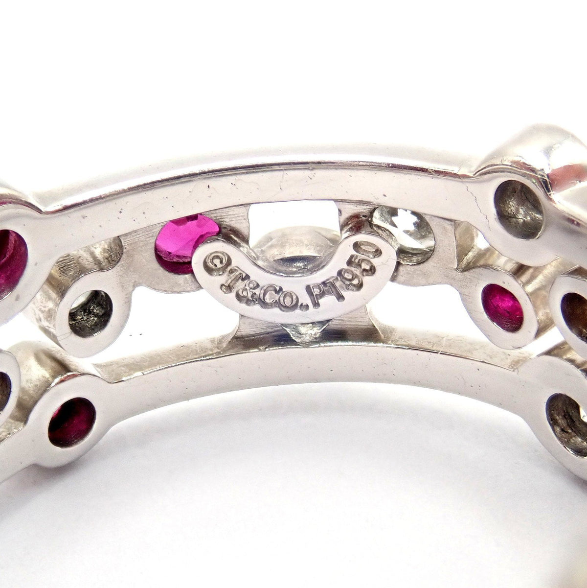 Tiffany & Co. Jewelry & Watches:Fine Jewelry:Rings Authentic! Tiffany & Co Platinum Diamond Ruby Bubbles Band Ring Size 5.5