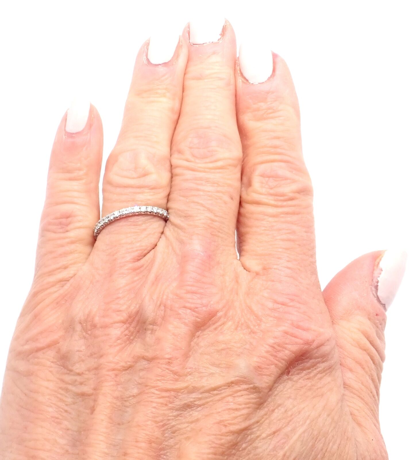 Authentic! Cartier Etincelle Platinum Diamond Band Ring Size 53 US 6 1/4 | Fortrove