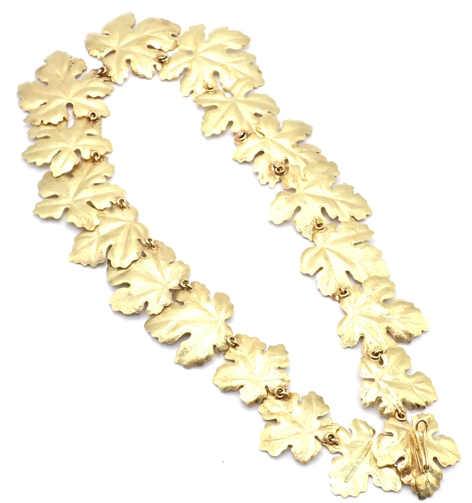 Rare! Authentic Tiffany & Co Angela Cummings 18k Yellow Gold Leaf Necklace 1981 | Fortrove