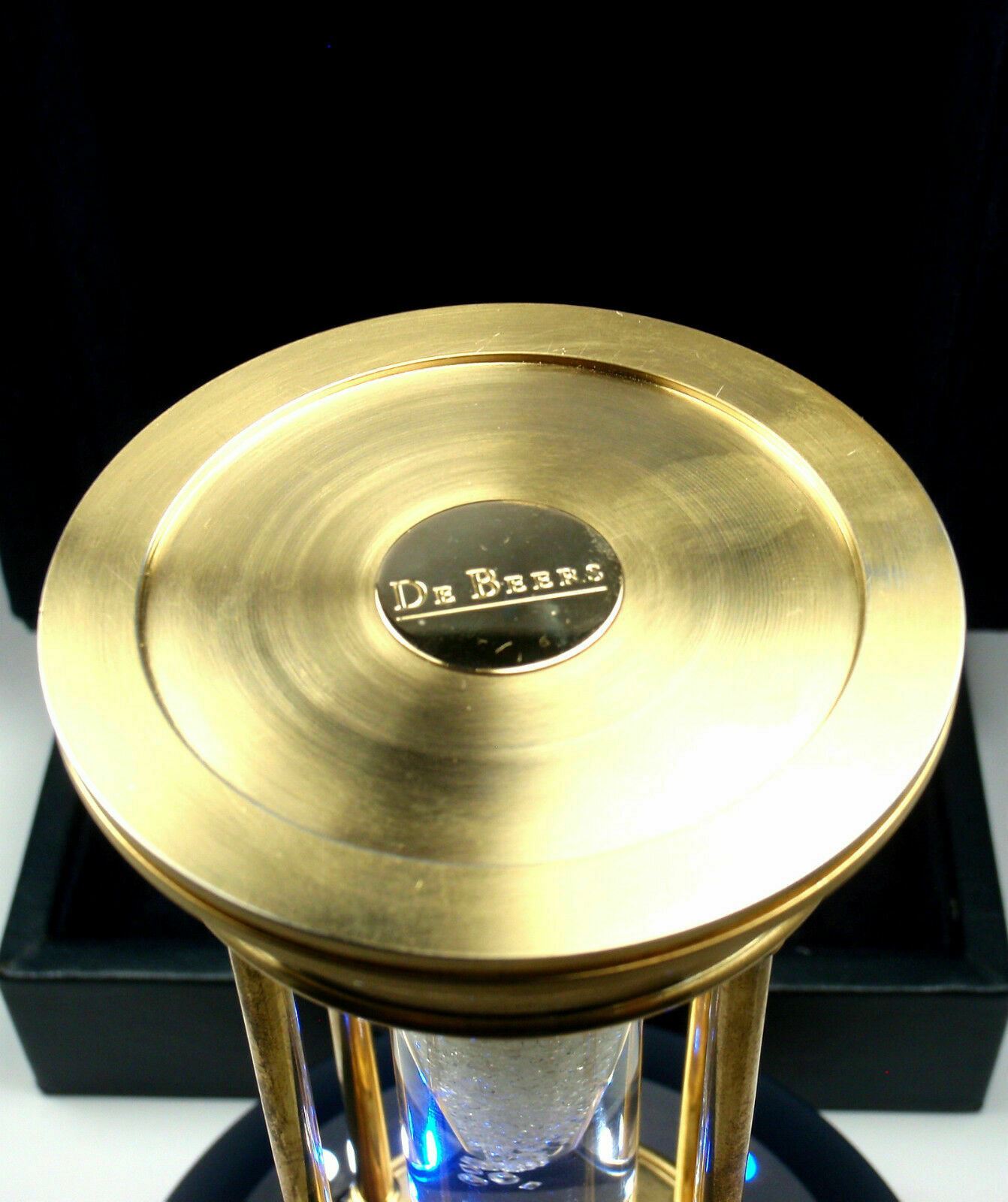 DeBeers Collectibles:Decorative Collectibles:Clocks:Other Clocks Very Rare! De Beers Limited Edition Millennium 2000 Diamond Brass Hourglass