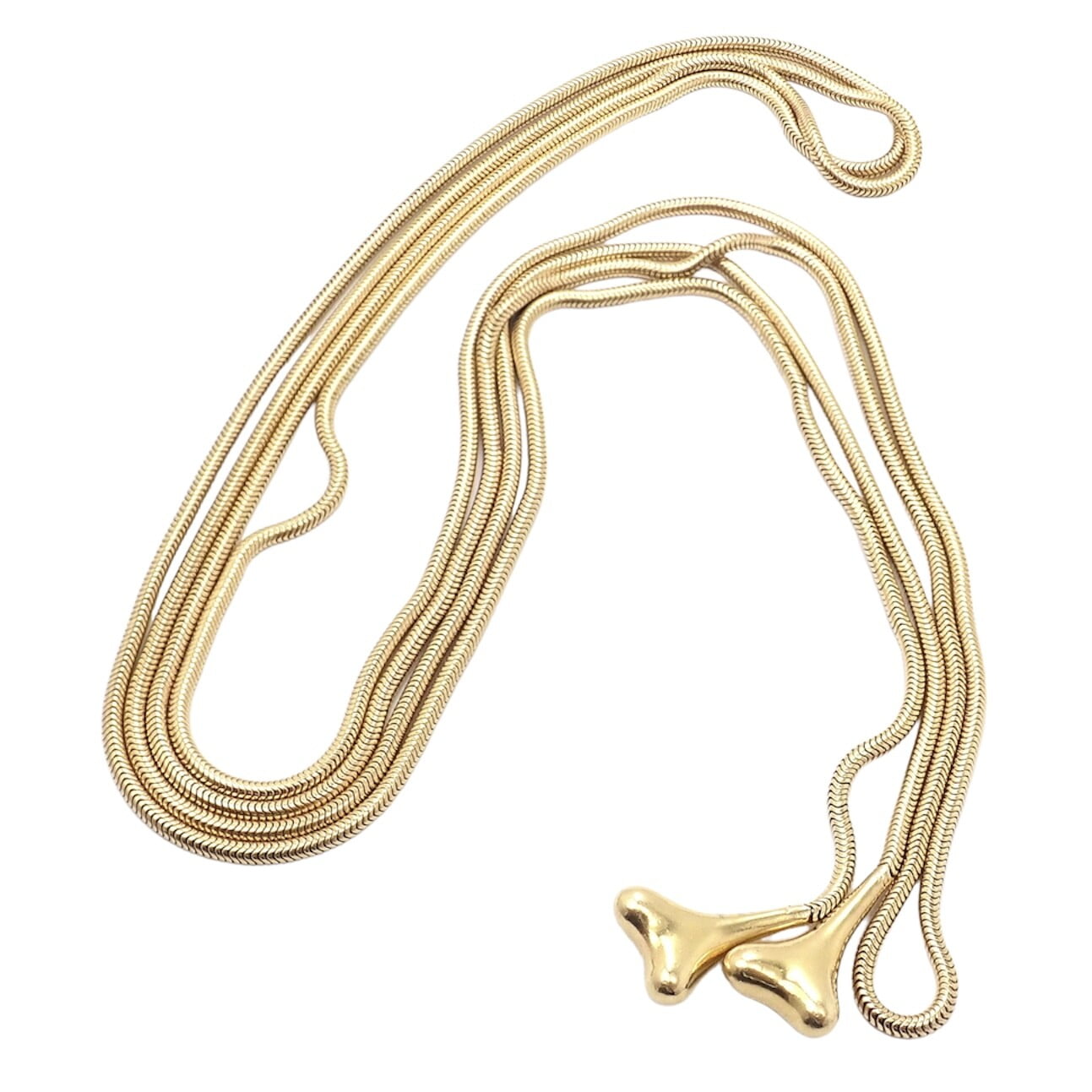 Authentic! Vintage Tiffany & Co 18k Yellow Gold 51" Extra Long Ginkgo Necklace | Fortrove