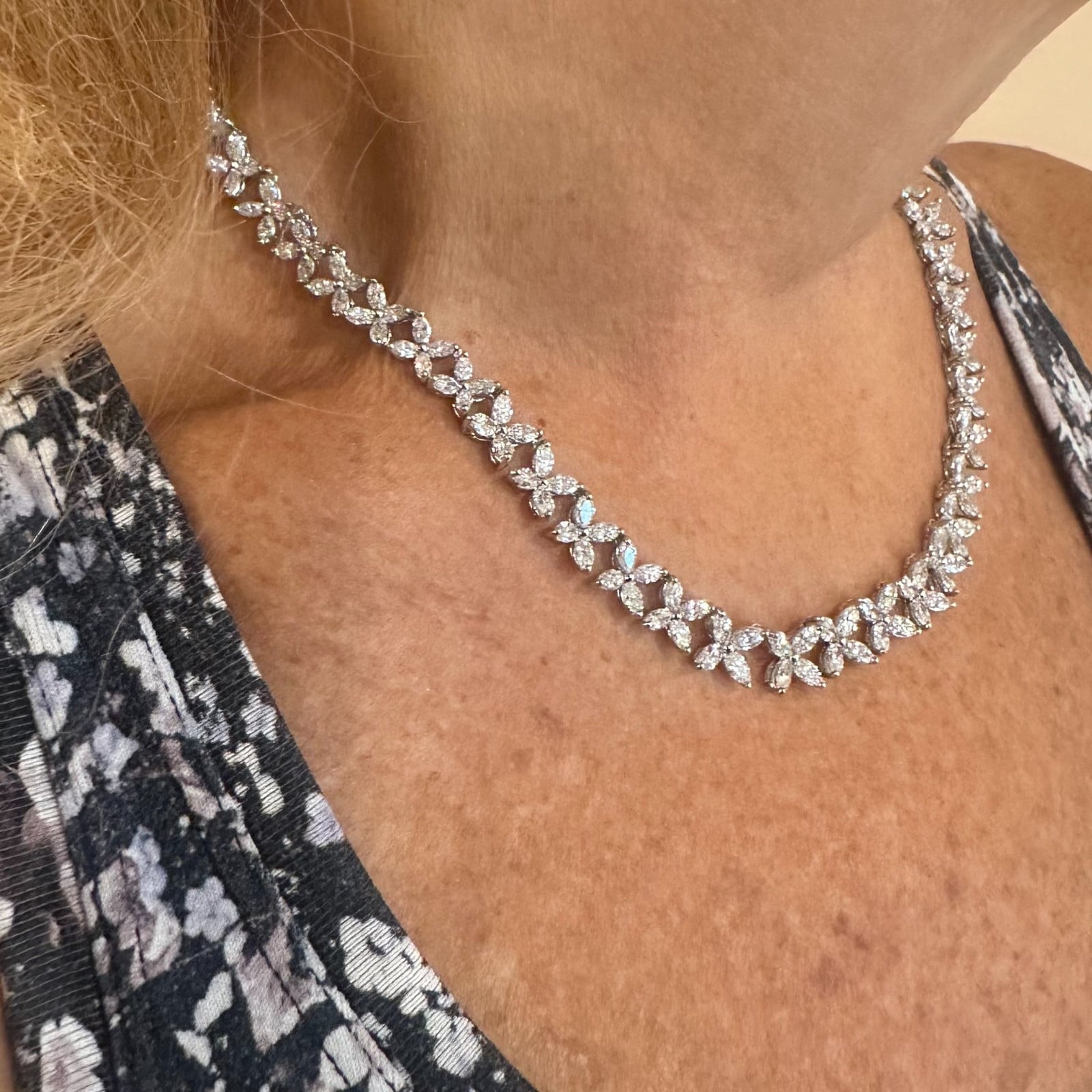 Tiffany & Co. Jewelry & Watches:Fine Jewelry:Necklaces & Pendants Authentic Tiffany & Co Victoria Platinum Graduated Marque Shape Diamond Necklace