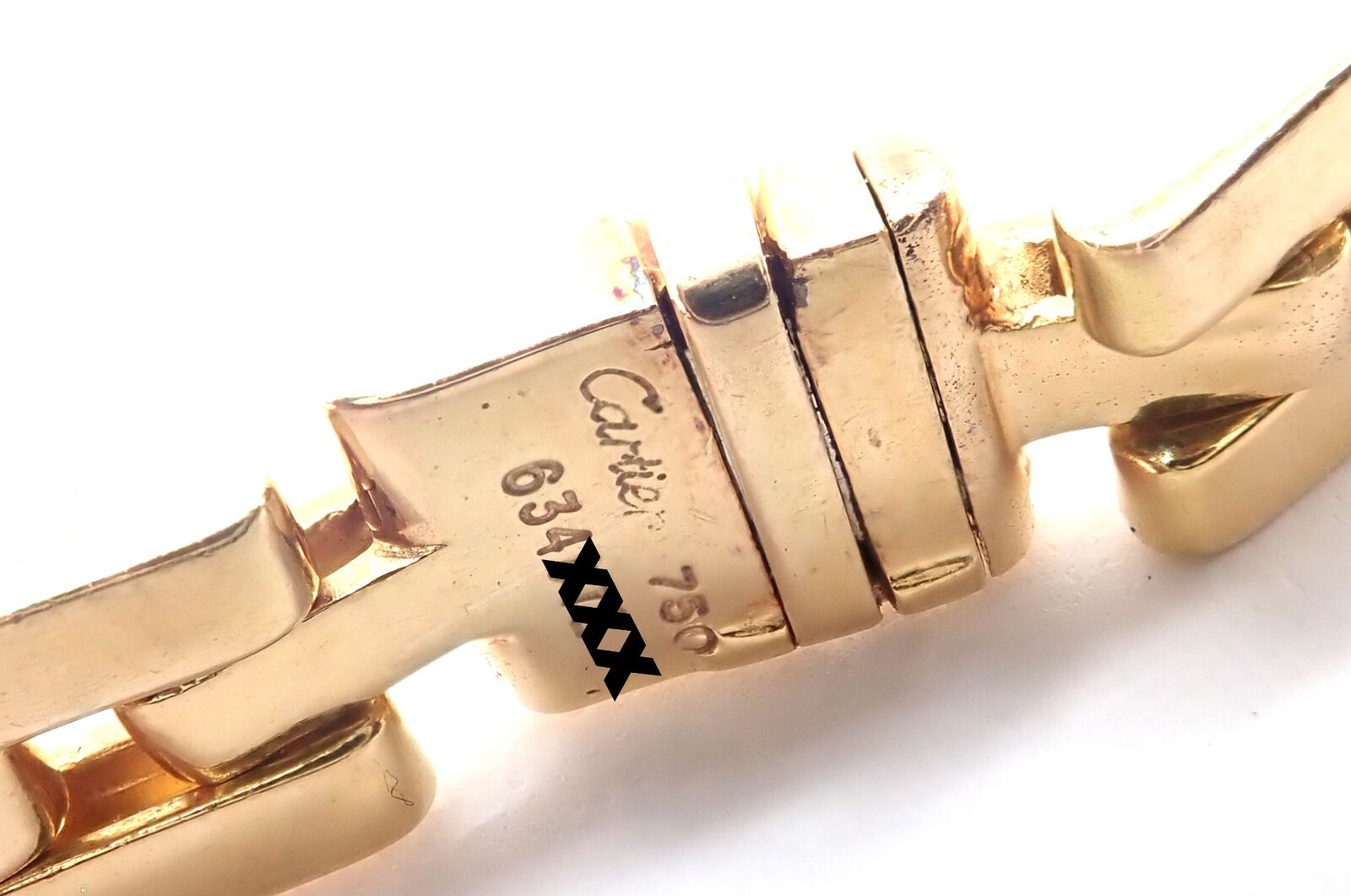 Authentic! Cartier 3 Row Maillon Panther Panthere 18k Yellow Gold Link Necklace | Fortrove