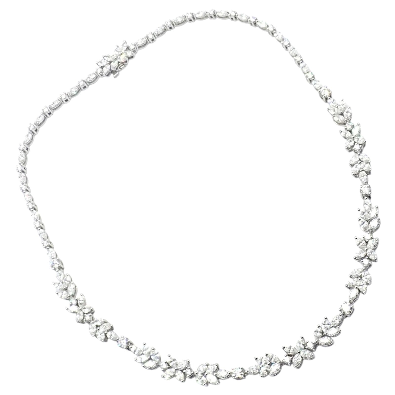 Tiffany & Co. Jewelry & Watches:Fine Jewelry:Necklaces & Pendants Tiffany & Co Victoria Platinum 15.92ct Diamond Mixed Cluster Necklace Paper