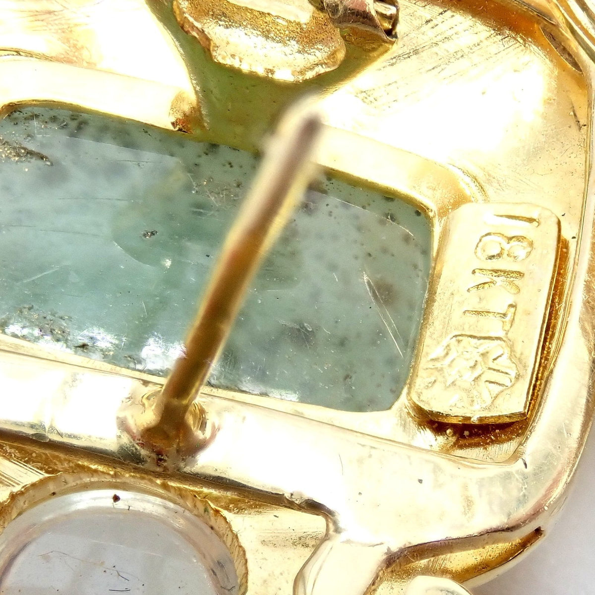 Paula Crevoshay Jewelry & Watches:Fine Jewelry:Earrings Rare! Vintage Paula Crevoshay 18k Gold Smithsonite Moonstone Earrings OOAK