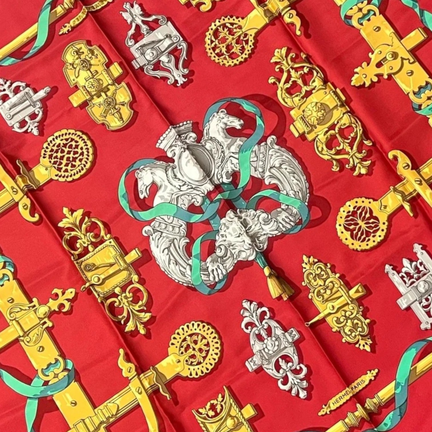 Hermes Clothing, Shoes & Accessories:Women:Women's Accessories:Scarves & Wraps Authentic Hermes Ferronnerie 90cm Silk Scarf