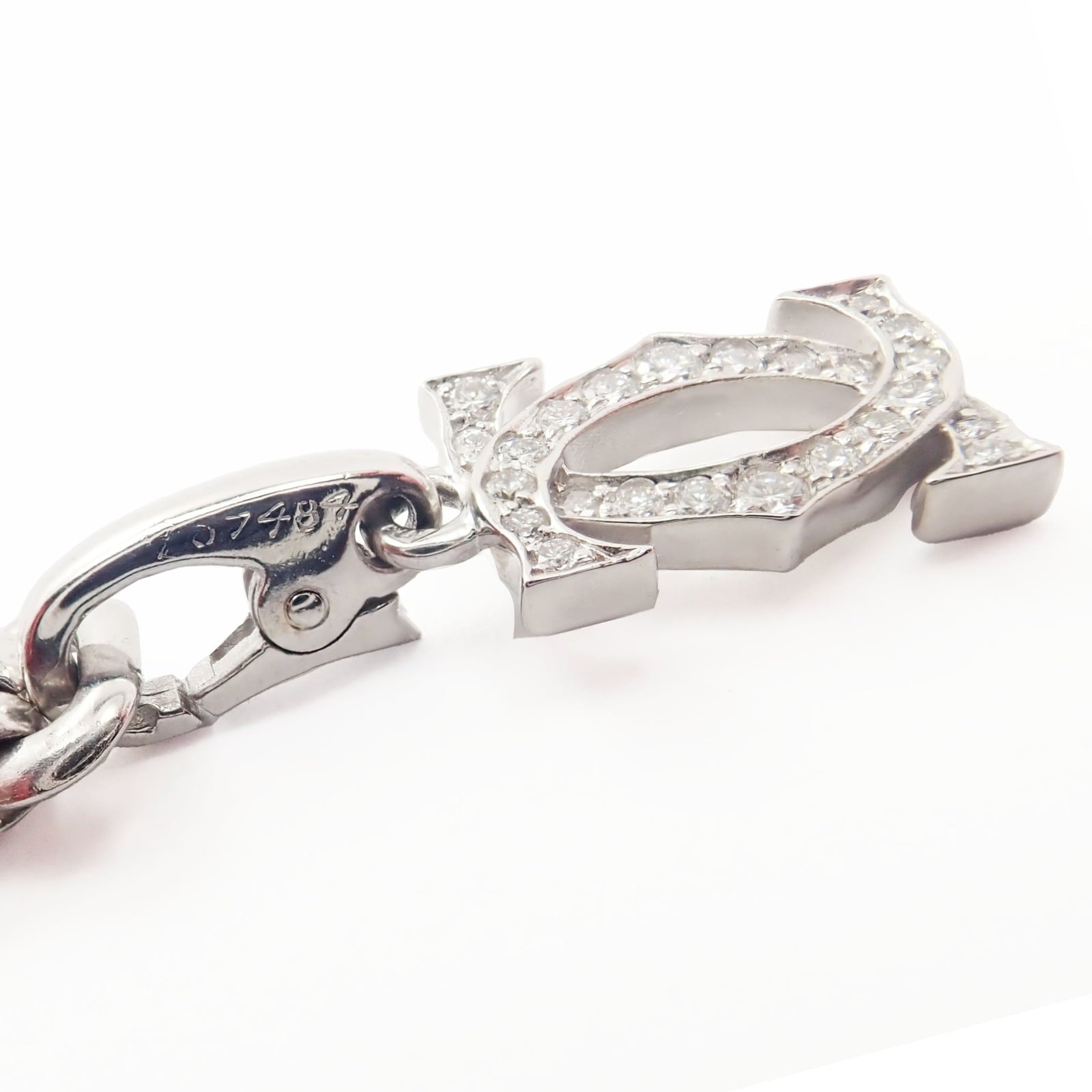 Cartier Jewelry & Watches:Fine Jewelry:Bracelets & Charms Authentic! Cartier 18k White Gold 3 Charm Bracelet with Diamond Cross Double C's