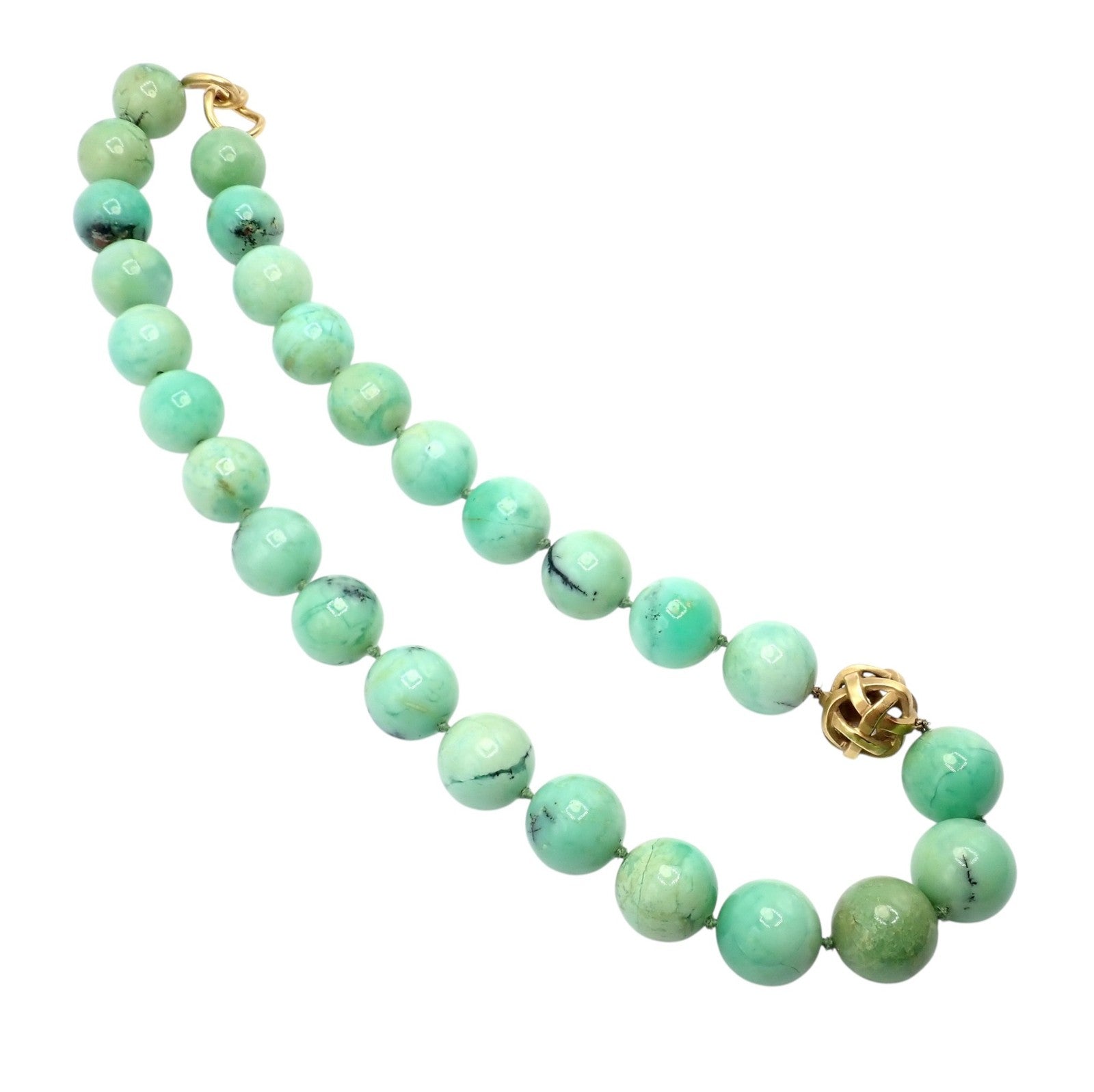Angela Cummings 18k Yellow Gold 15.5mm Turquoise Bead 20" Long Necklace 1988 | Fortrove
