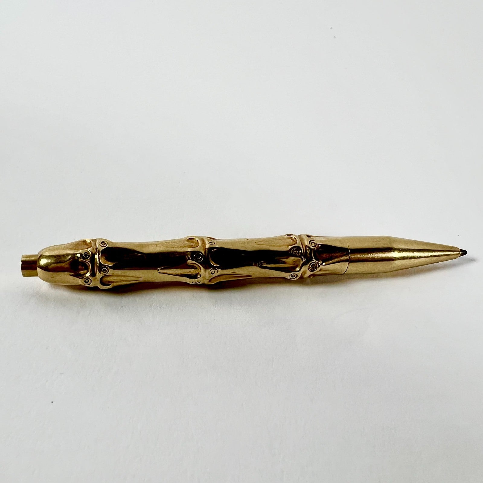 Vintage 1940's Louis Tamis Bamboo Pen 14K Solid Yellow Gold | Fortrove