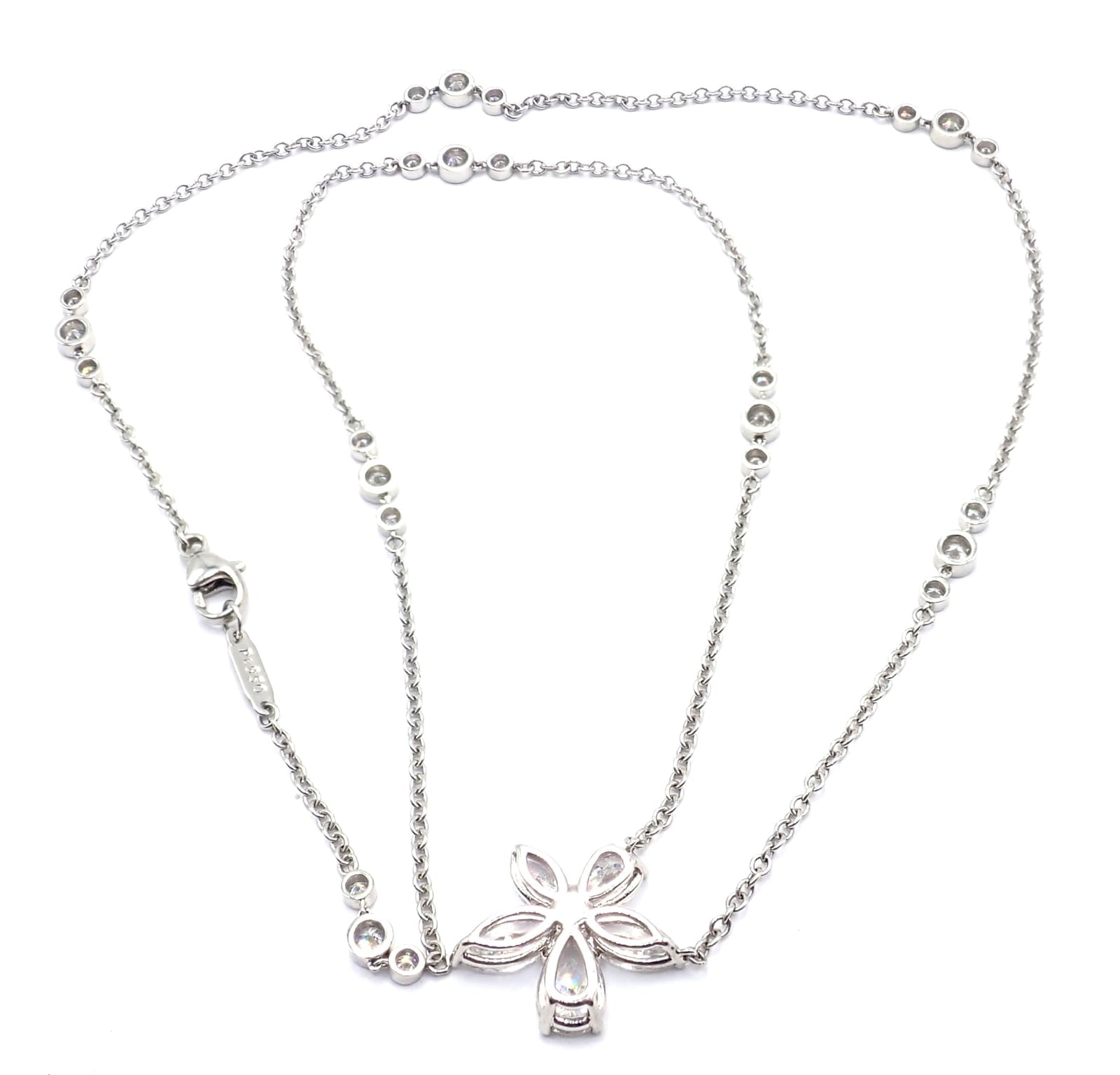 Tiffany & Co. Jewelry & Watches:Fine Jewelry:Necklaces & Pendants Authentic! Tiffany & Co Victoria Platinum Diamond Mixed Cluster Pendant Necklace