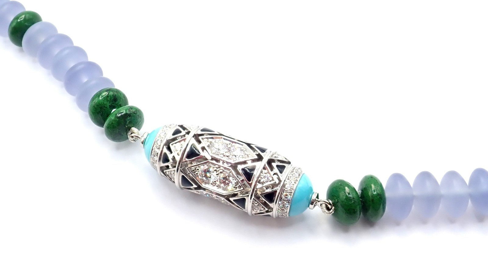 Authentic! Cartier 18k White Gold High Jewelry Géometrie & Contrastes Necklace | Fortrove