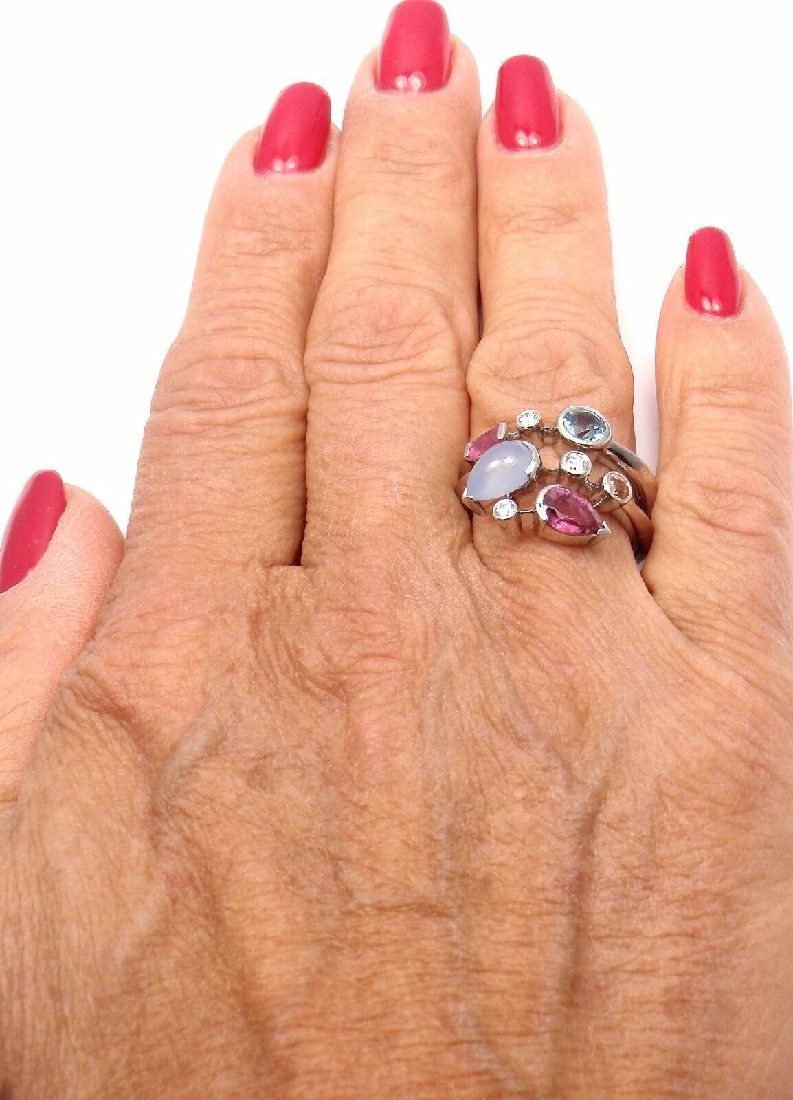Cartier Jewelry & Watches:Fine Jewelry:Rings Authentic! Cartier Meli Melo Platinum Chalcedony Tourmaline Garnet Diamond Ring