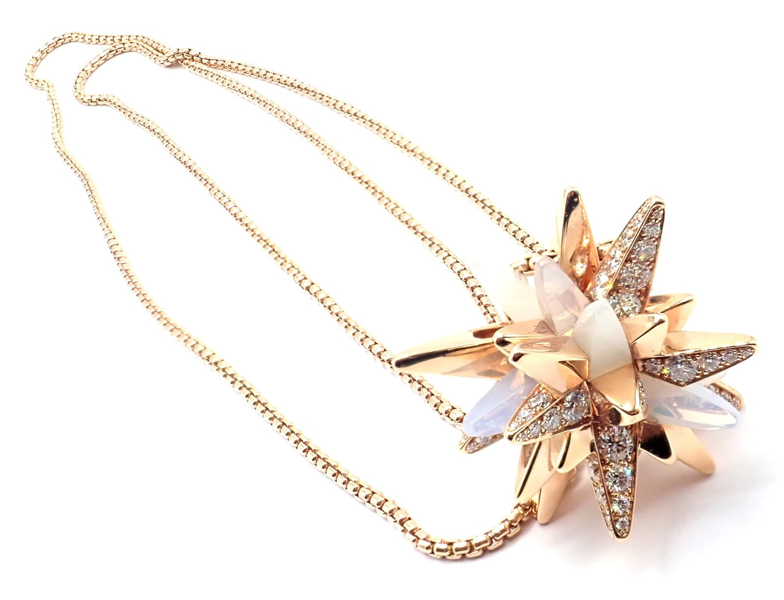Cartier 18k Rose Gold Limited Edition Diamond Meterore Fractal Pendant Necklace | Fortrove