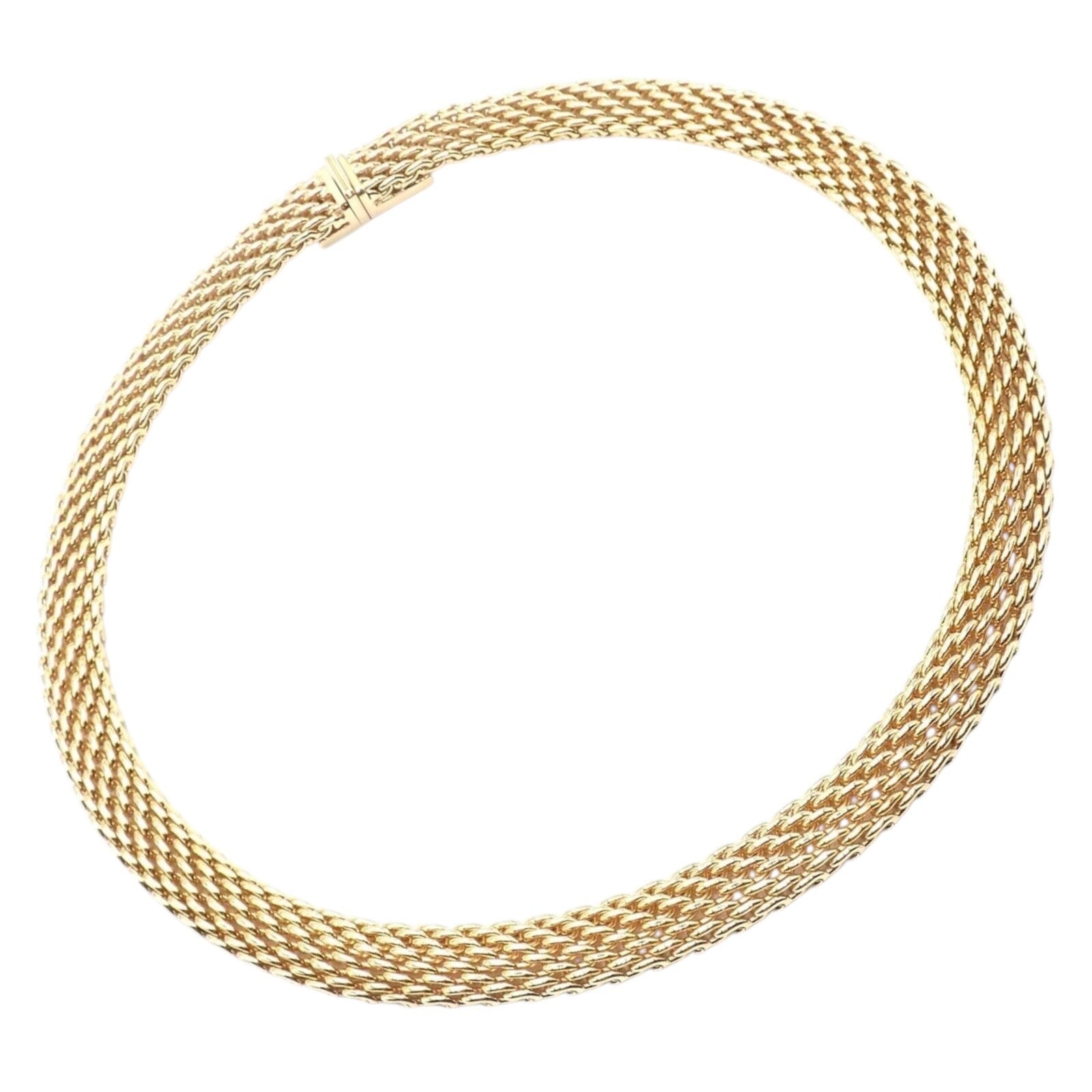 Authentic! Tiffany & Co 18k Yellow Gold Somerset Mesh 89.3 Grams Heavy Necklace | Fortrove