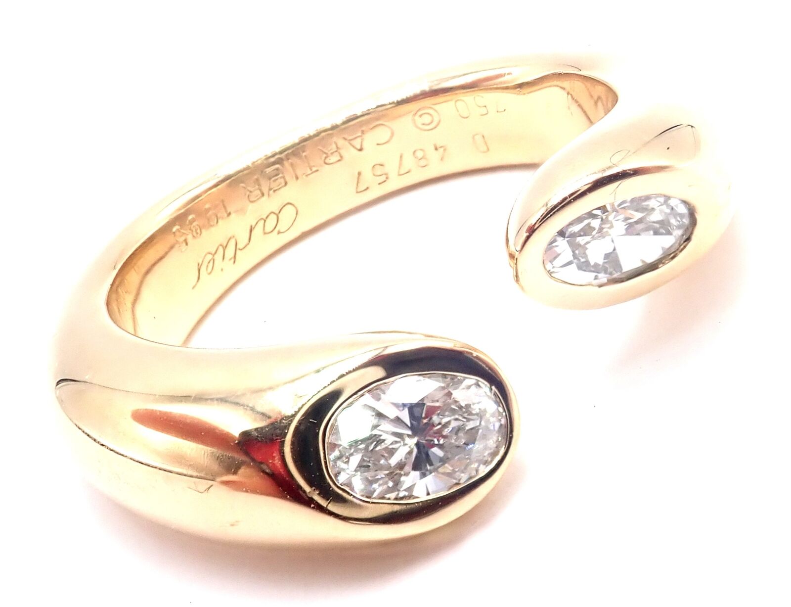Cartier Jewelry & Watches:Fine Jewelry:Rings Cartier 18k Yellow Gold Diamond Ellipse Deux Tetes Croisees Bypass Band Ring
