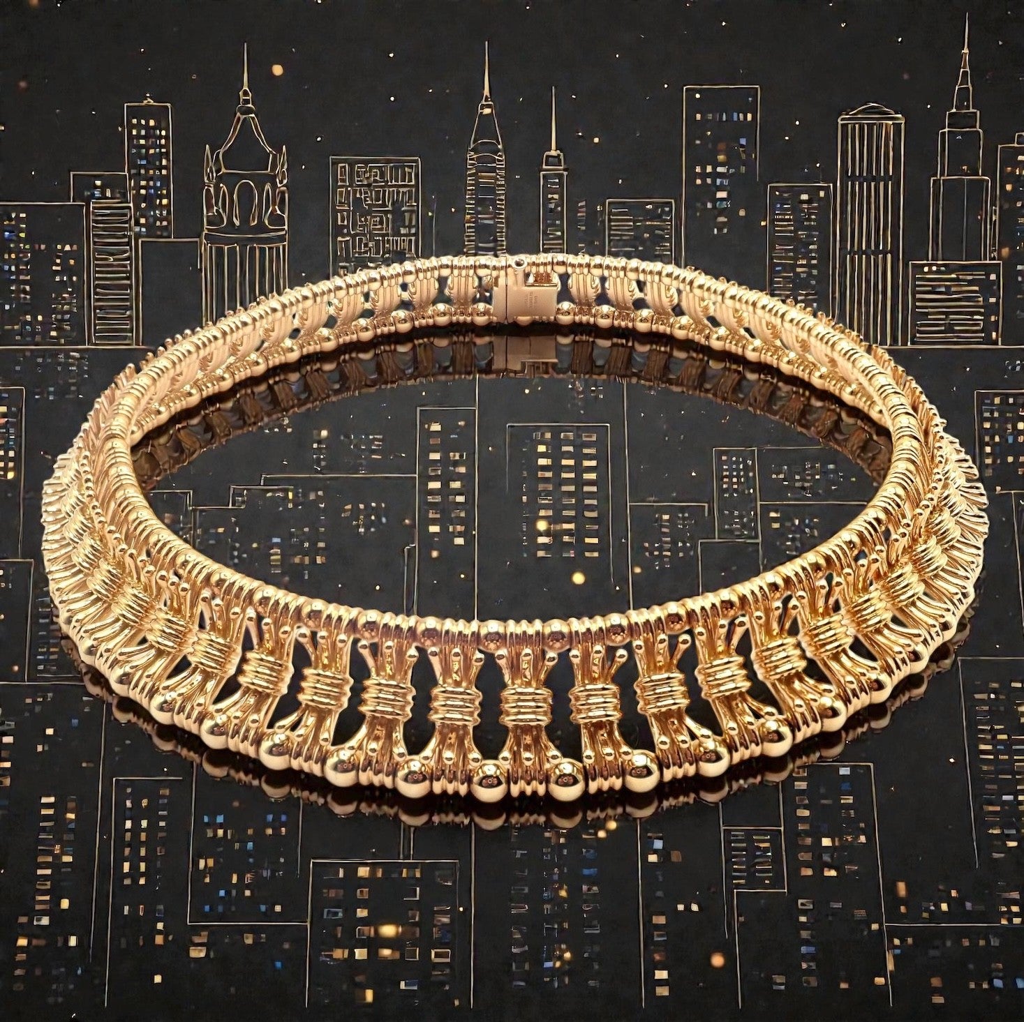 Authentic Tiffany & Co Schlumberger 18k Yellow Gold Fancy Bowtie Collar Necklace | Fortrove