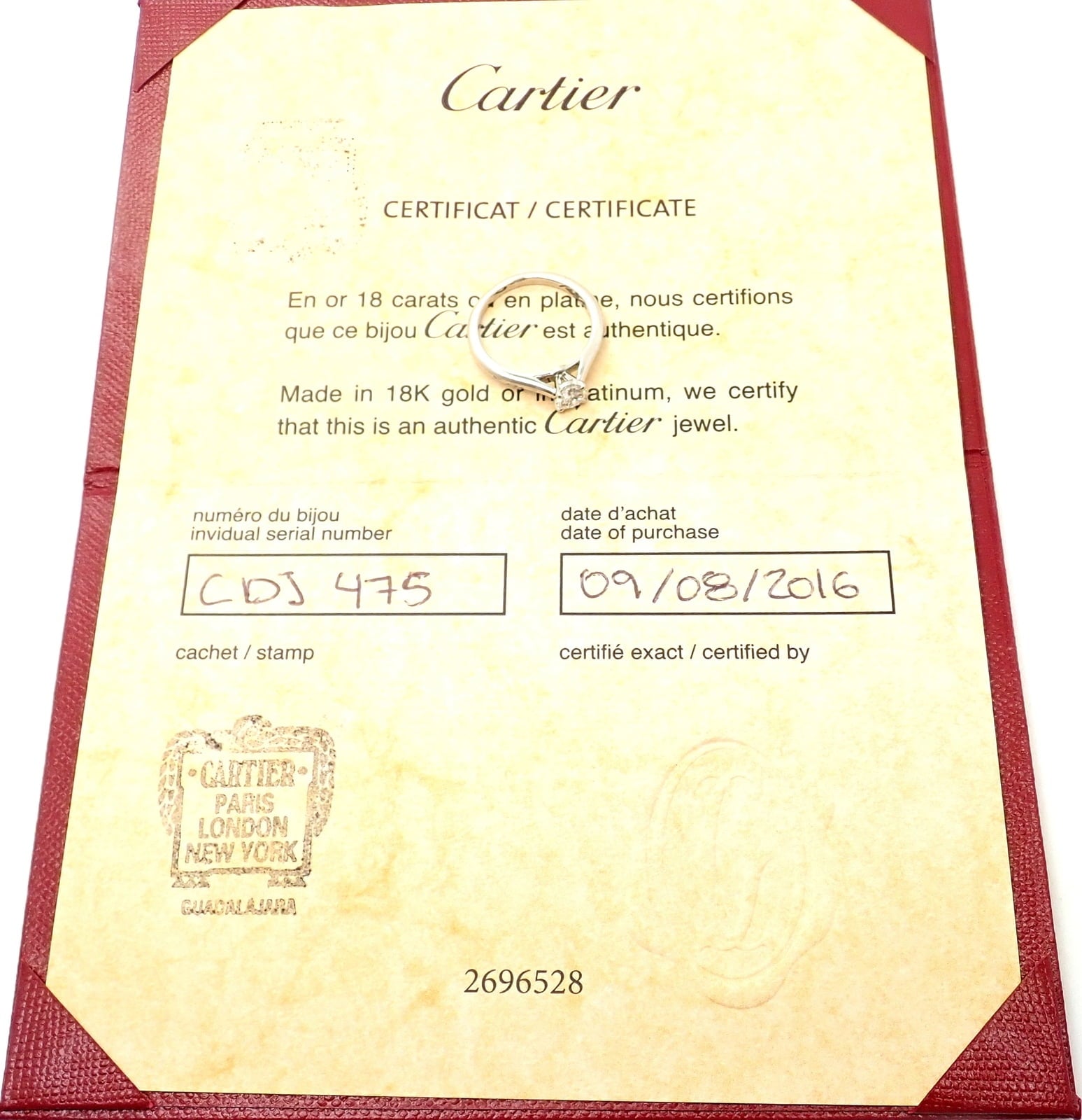 Cartier Jewelry & Watches:Fine Jewelry:Rings Authentic! Cartier Platinum .40ct VVS1/G Diamond Solitaire Engagement Ring