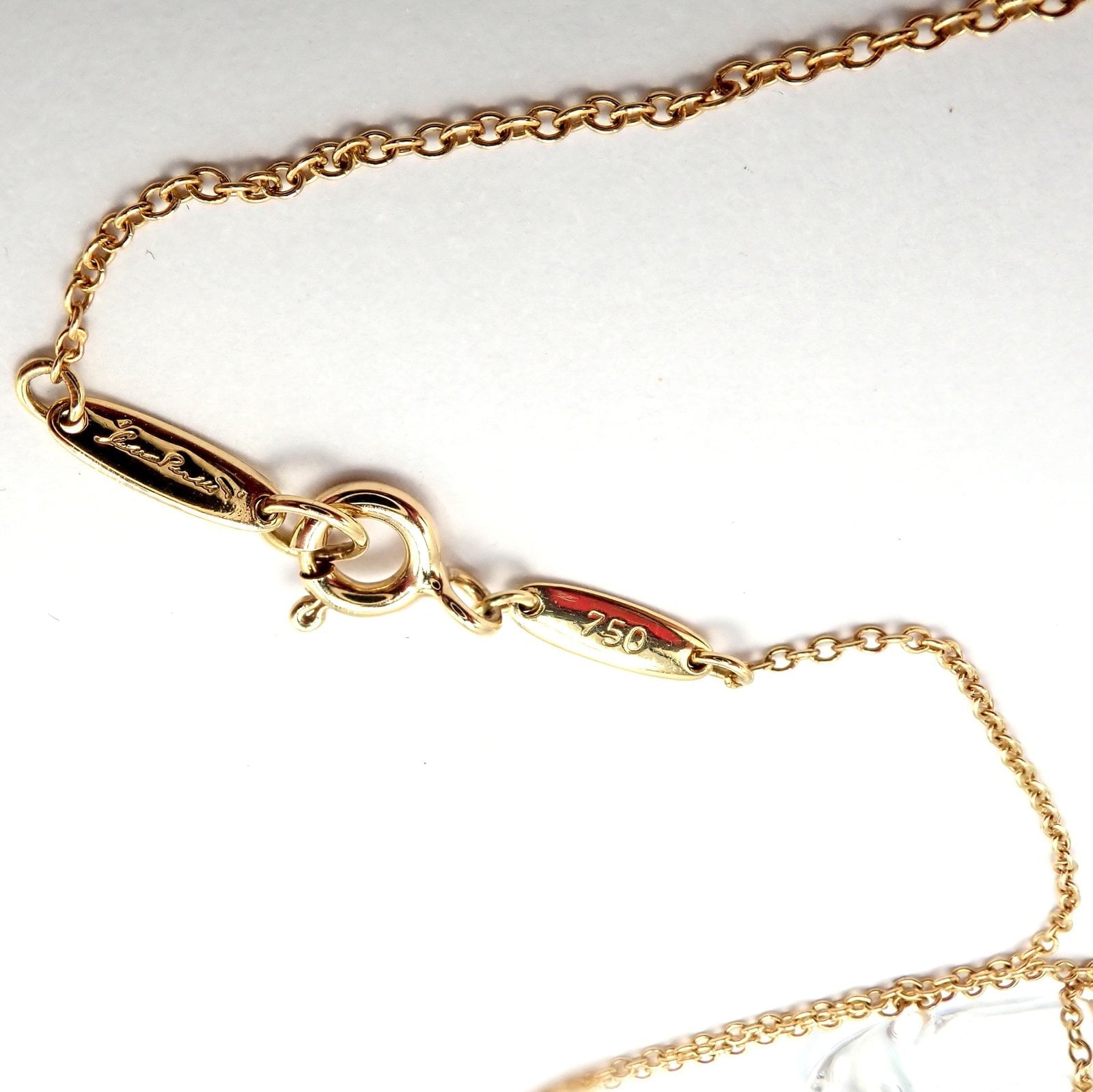 Tiffany & Co. Jewelry & Watches:Fine Jewelry:Necklaces & Pendants Tiffany & Co Peretti 18k Yellow Gold Large Open Heart Rock Crystal Necklace