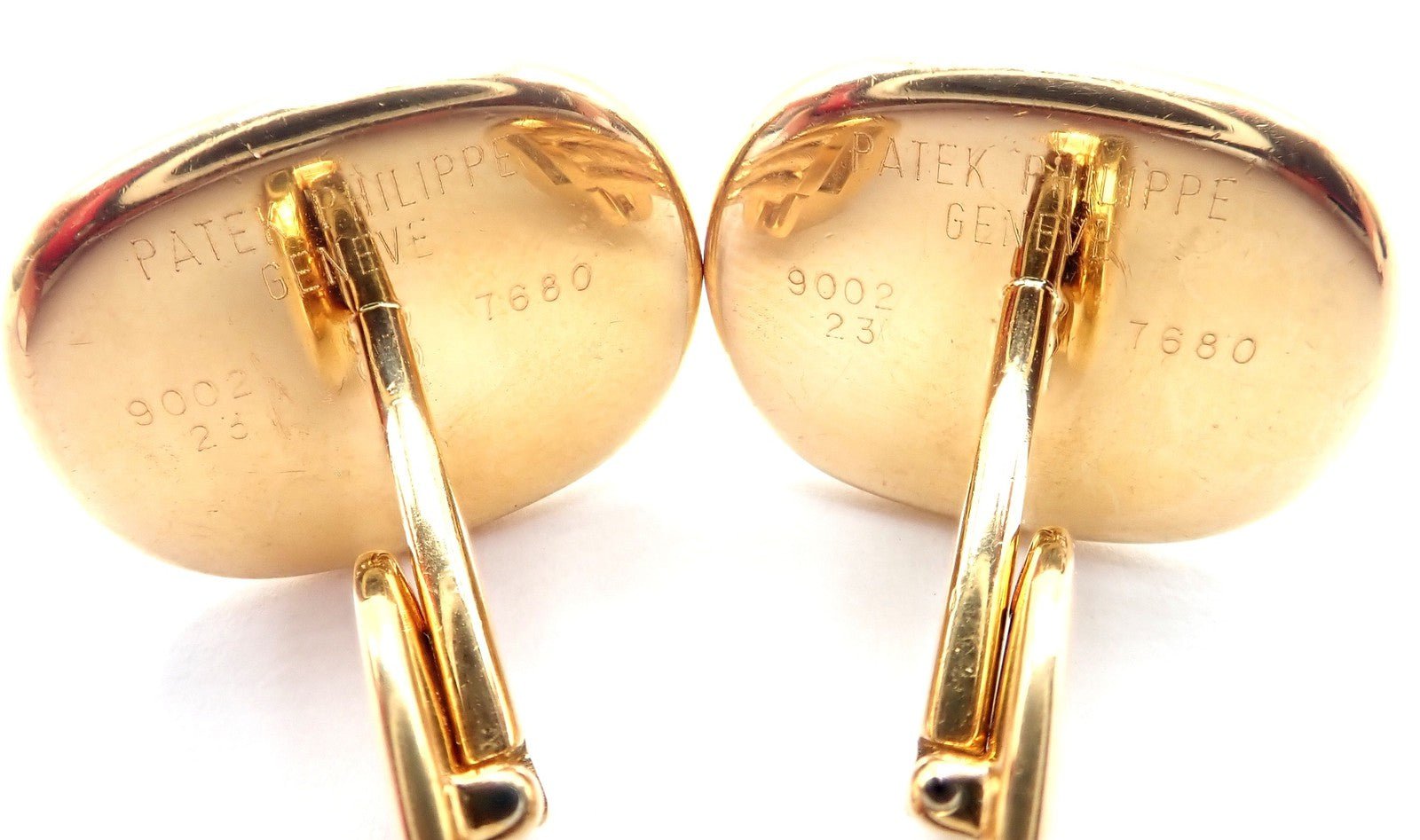 Rare! Patek Philippe 18k Yellow Gold Italian Flag Colors Enamel Large Cufflinks | Fortrove