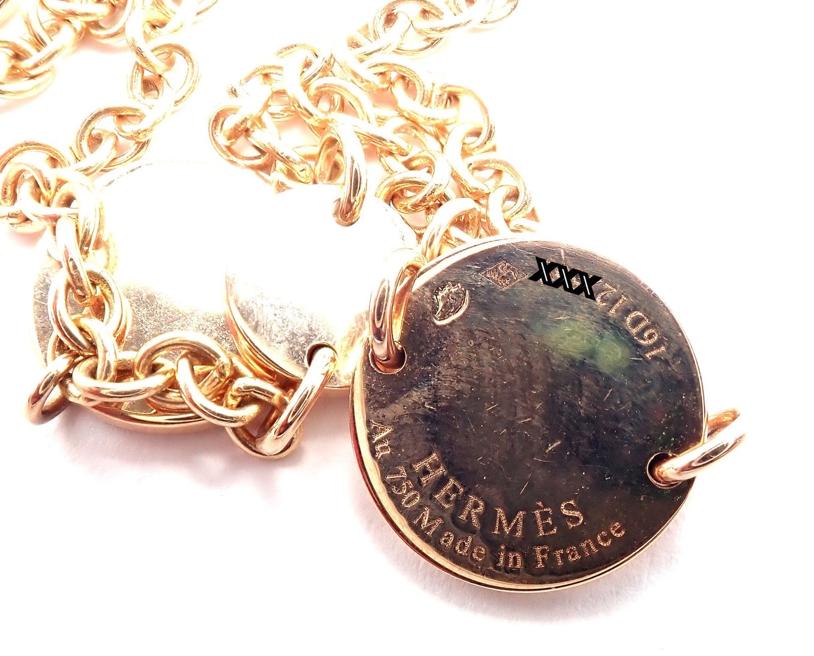 Authentic! Hermes Confetti 18k Rose Gold 42" Long Link Chain Necklace | Fortrove