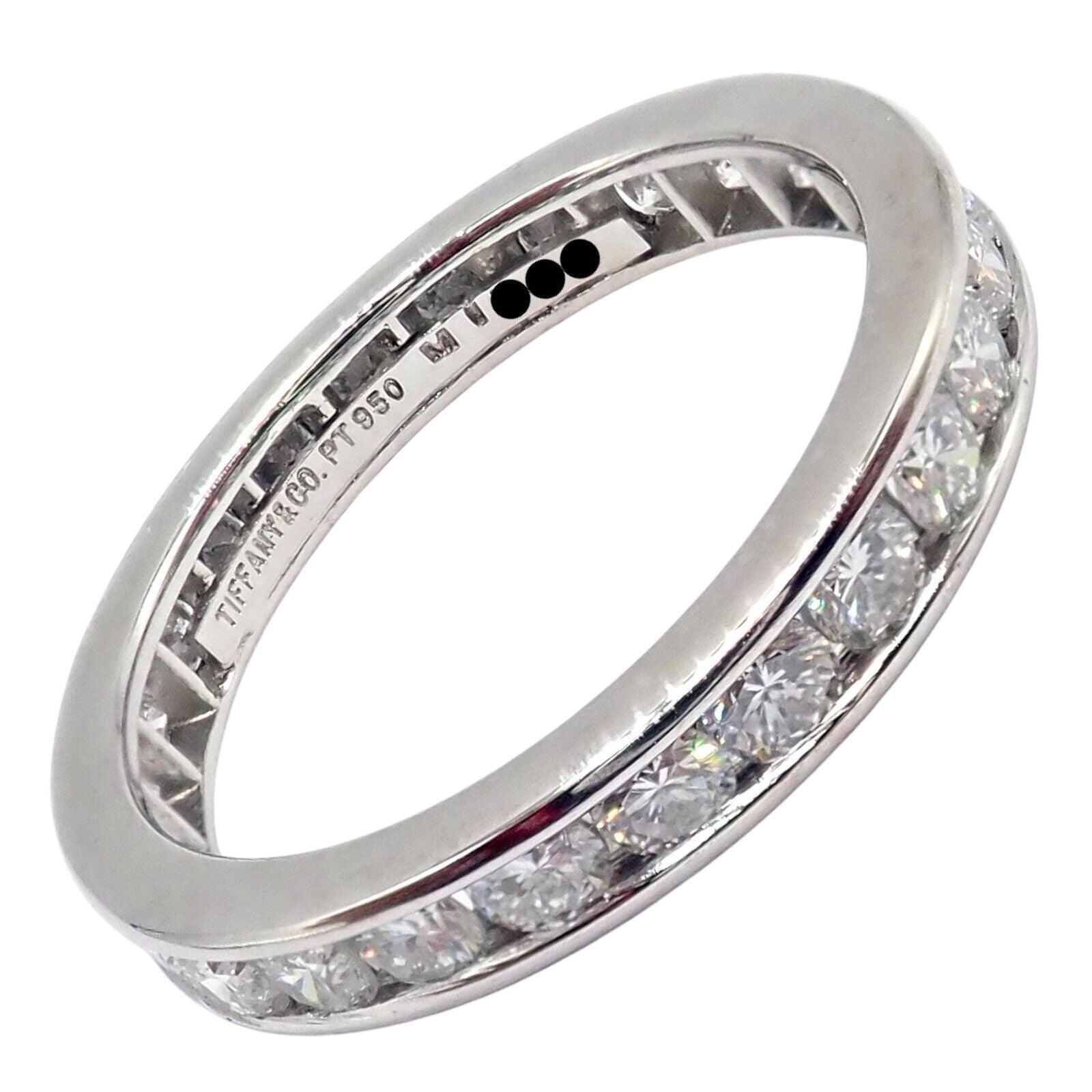 Tiffany & Co Platinum 0.80ct Diamond Full Circle Eternity 3mm Band Ring sz 4.5 | Fortrove
